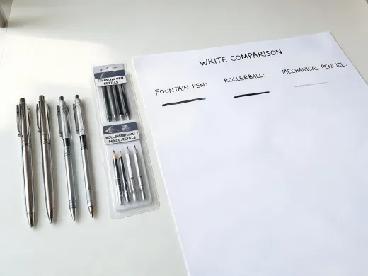 Writing instrument comparison